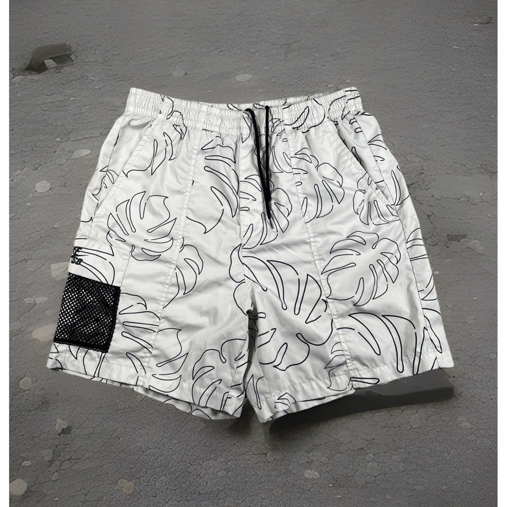 Nike Shorts SB Skateboarding Men L White Woven Floral 6" Cargo 90s CI7353